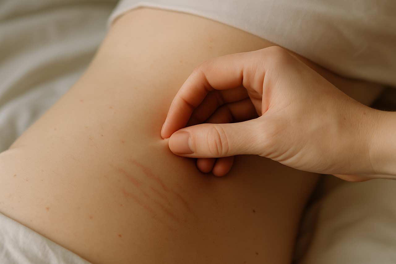 Carer carrying out early observations when concerned about pressure sores