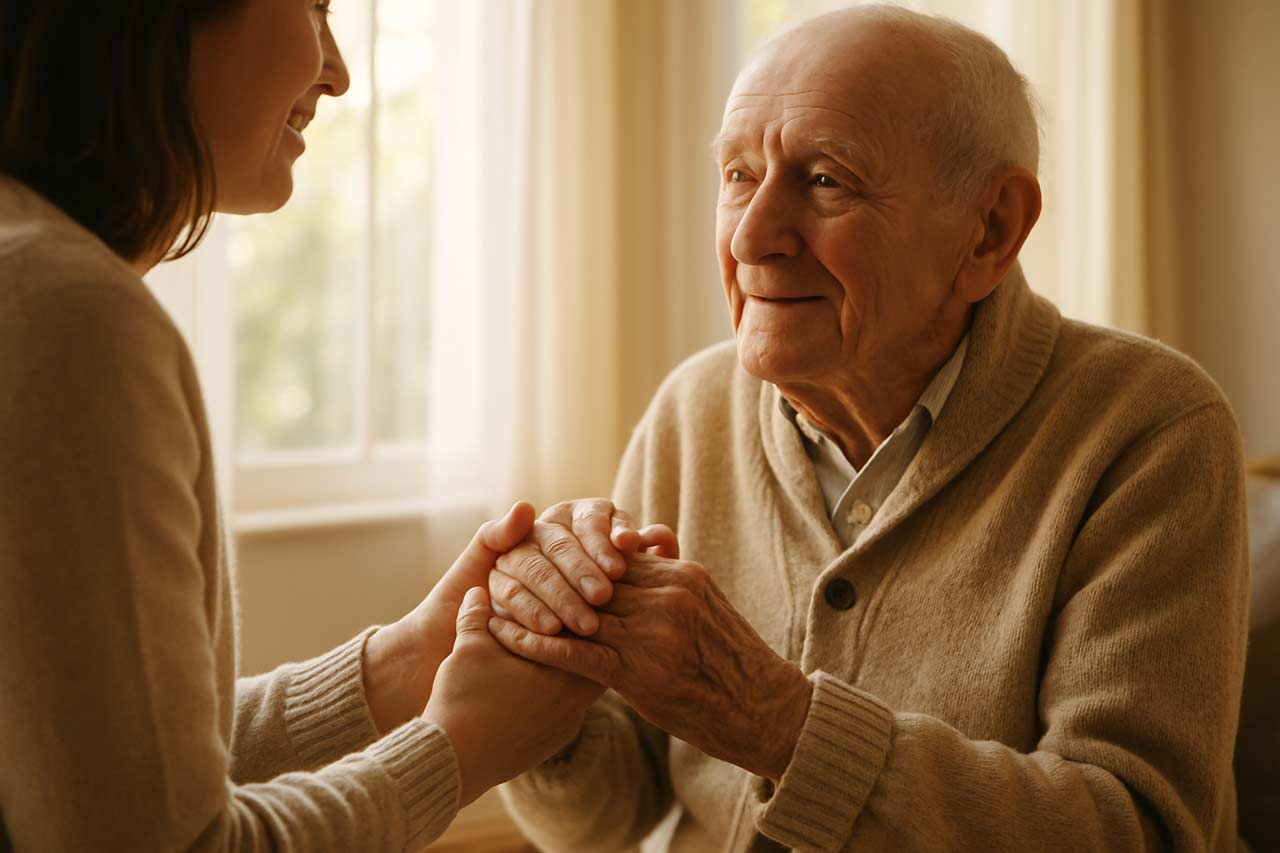Family member offering supportive presence