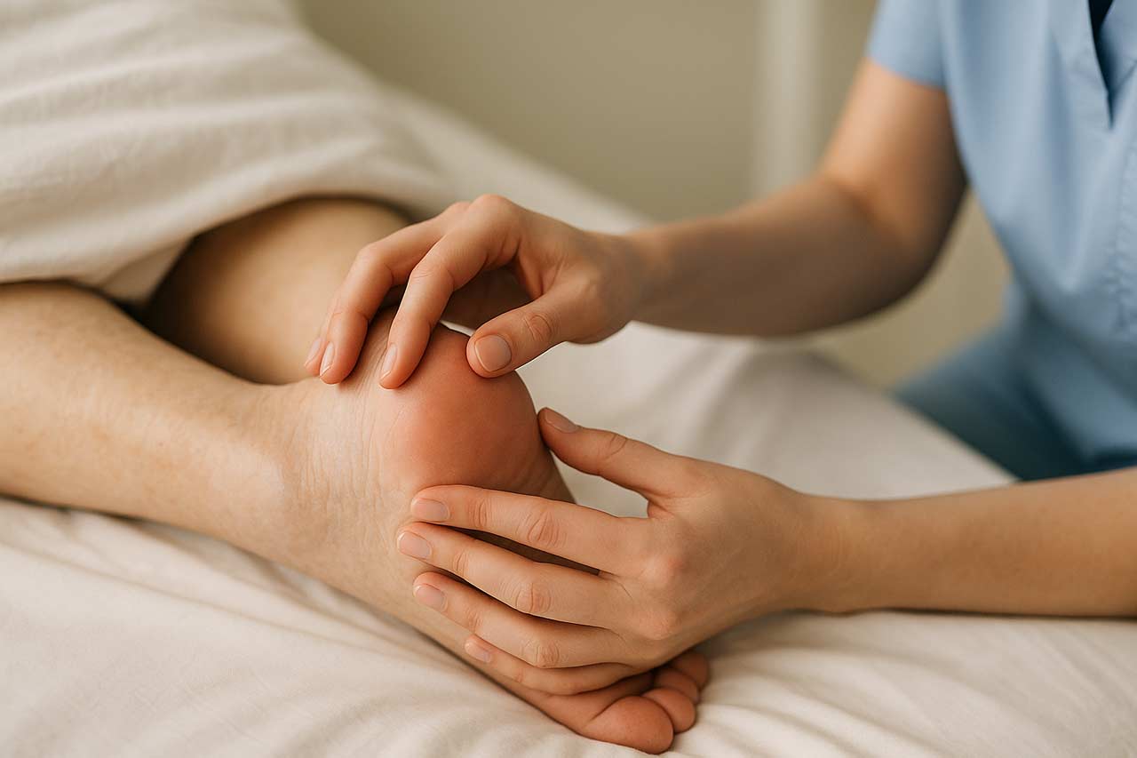 Gentle skin check showing how a pressure sore develops