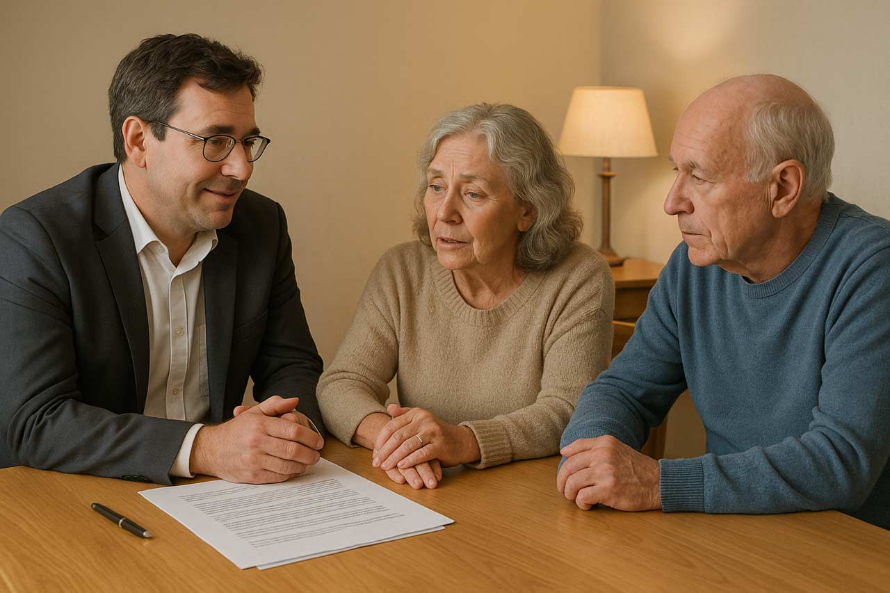 Calm meeting discussing pressure sore compensation information